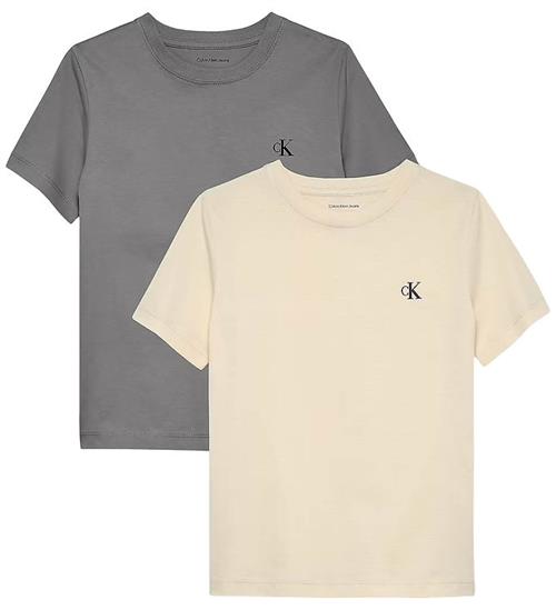 Calvin Klein T-shirts - 2-pak - Monogram - Granite Gray/Whitecap