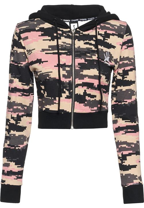 Dangerous DNGRS Sweatjakke 'Obscure'  beige / lyserød / sort / hvid