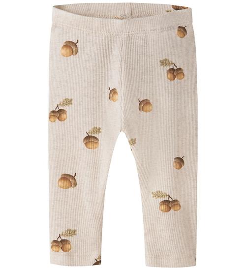 Name It Leggings - Rib - NbmOlyan - Peyote Melange m. Agern
