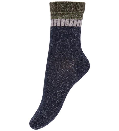 MP Strømper - Rib - Norma - Glitter - Navy