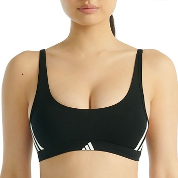adidas Bh Sport Active Essentials 3 Stripes Bralette Sort bomuld Small Dame