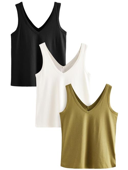 Se Next Overdel '3er-Pack'  khaki / sort / hvid ved About You