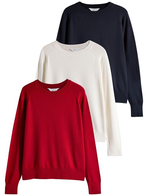 The Set Pullover  ecru / navy / rød