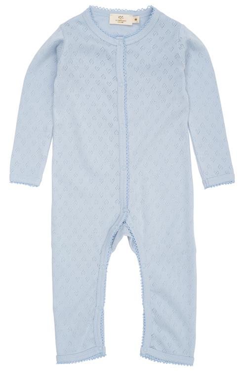 Copenhagen Colors GOTS Pointelle-hjerte Body Dusty Blue  Dusty Blue 62 cm  Blå  62 cm  mand