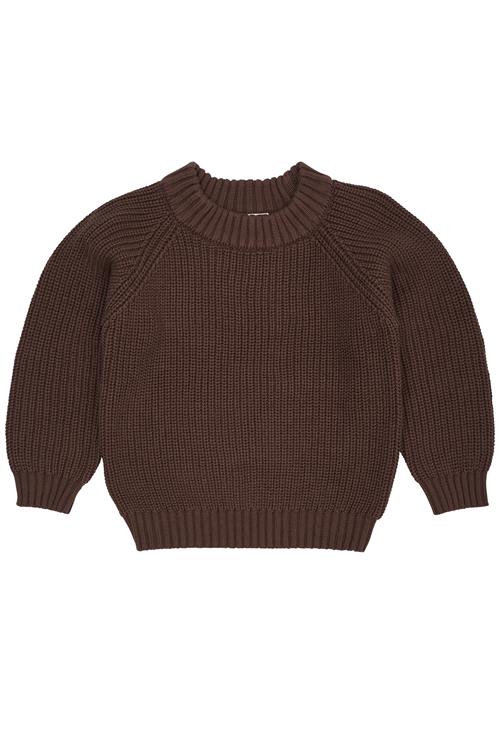Copenhagen Colors GOTS Strikket Klassisk Ribbluse Dark Brown  Dark Brown 92 cm  Brun  92 cm  Unisex