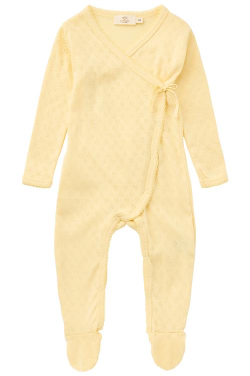 Copenhagen Colors GOTS Pointelle Cross-Over Body Pale Yellow  Pale Yellow 62 cm  Gul  62 cm  kvinde