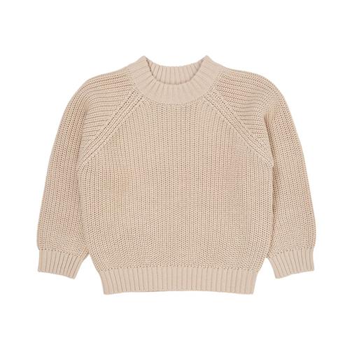 Copenhagen Colors Classic Ribstrikket Bluse Beige 80 cm  Beige  80 cm  kvinde