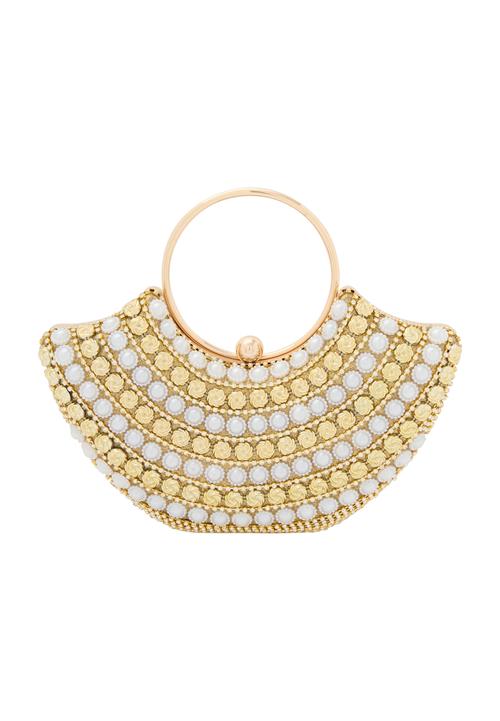 faina Clutch  beige / perlehvid