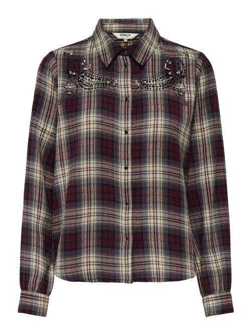 ONLY Bluse 'ONLCOOPER'  brun / sort / hvid