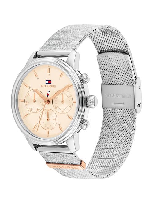 TOMMY HILFIGER Analogt ur 'Blake'  beige / sølv
