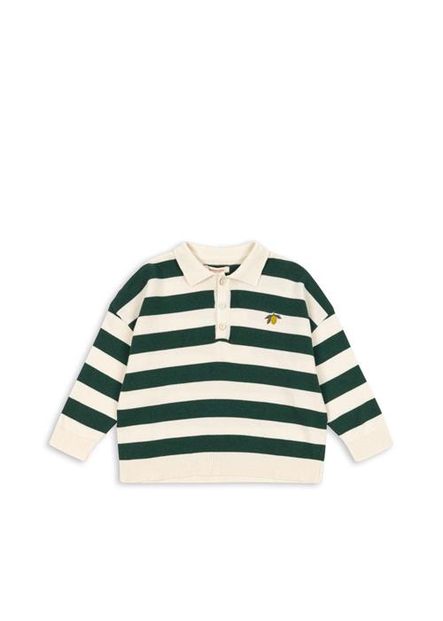 Konges Sløjd GOTS Manis Strikket Polo Pine Grove Stripe  Pine Grove Stripe 18 months  Grøn  18 måneder  mand