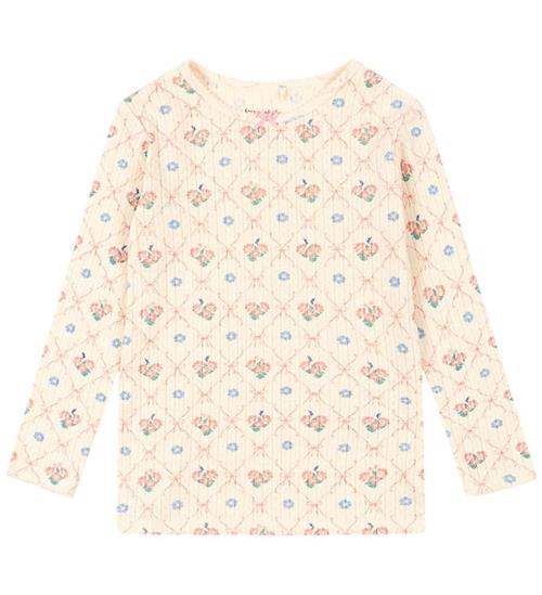 Konges Sløjd Bluse - Rib - Minnie - Fleur Decor m. Hulmønster