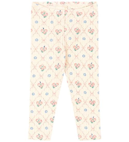 Konges Sløjd Leggings - Rib - Minnie - Fleur Decor m. Hulmønster