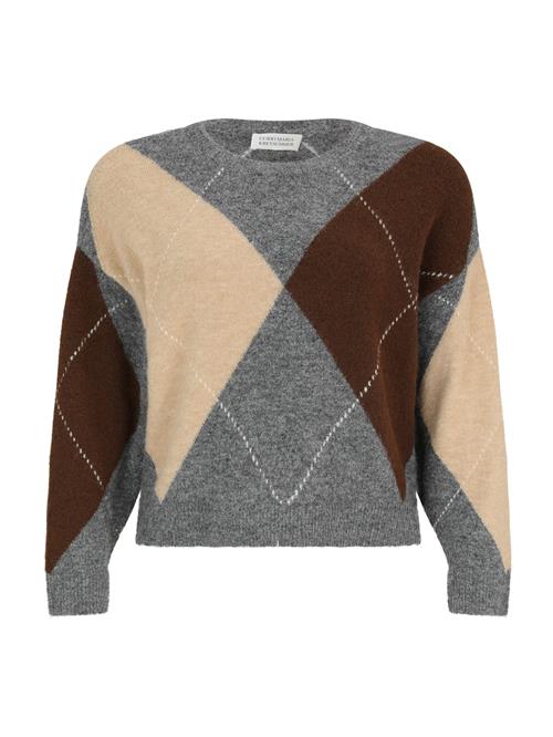 Guido Maria Kretschmer Curvy Pullover 'Hedda'  beige / brun / grå-meleret / hvid
