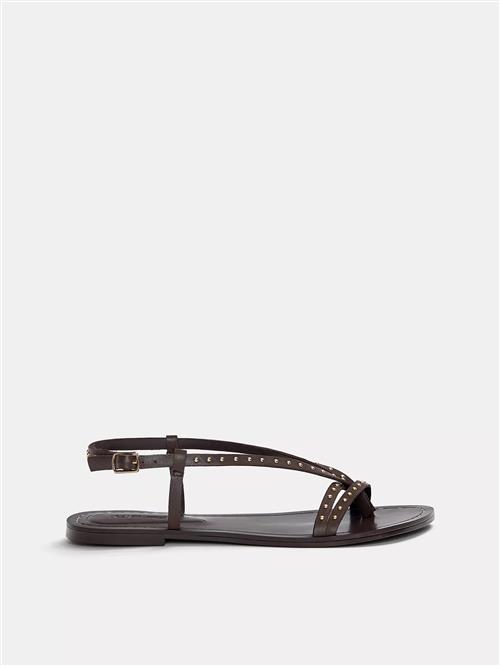 Pull&Bear Sandaler med rem  mørkebrun / guld