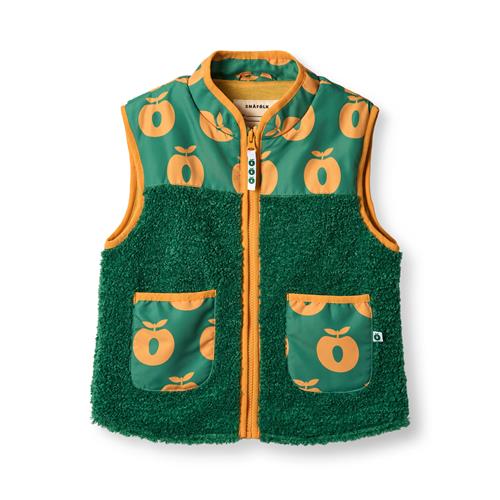 Småfolk Nero With Apples Fleece-vest Cedar Tree  Cedar tree-5-6 Y  Grøn  5-6 år  mand