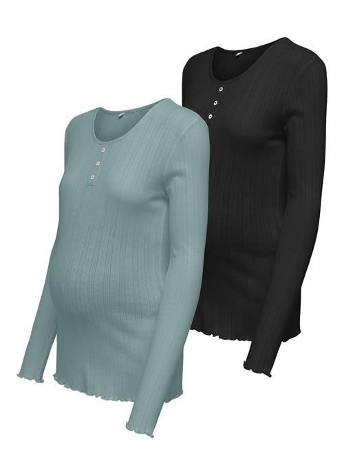 Only Maternity Shirts 'OLMVISTA'  turkis / sort