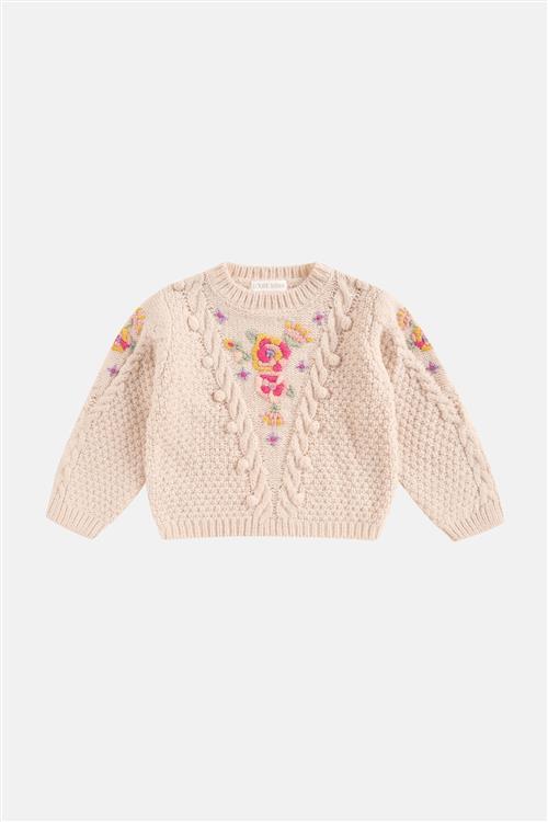 Louise Misha Acila Strikket Trøje Cream  Cream-8 Y  Creme  8 år  kvinde