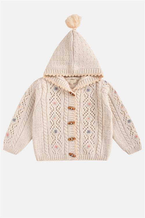 Louise Misha Tonylane Strikket Cardigan Cream  Cream-4 Y  Creme  4 år  kvinde