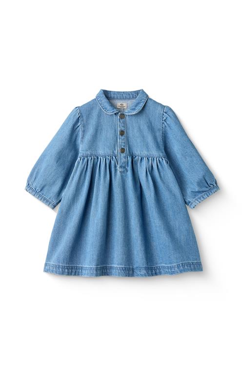 Copenhagen Colors GOTS Denim-kjole Med Pufærmer Indigo Blue Washed  Indigo Blue Washed 98 cm  Blå  98 cm  kvinde