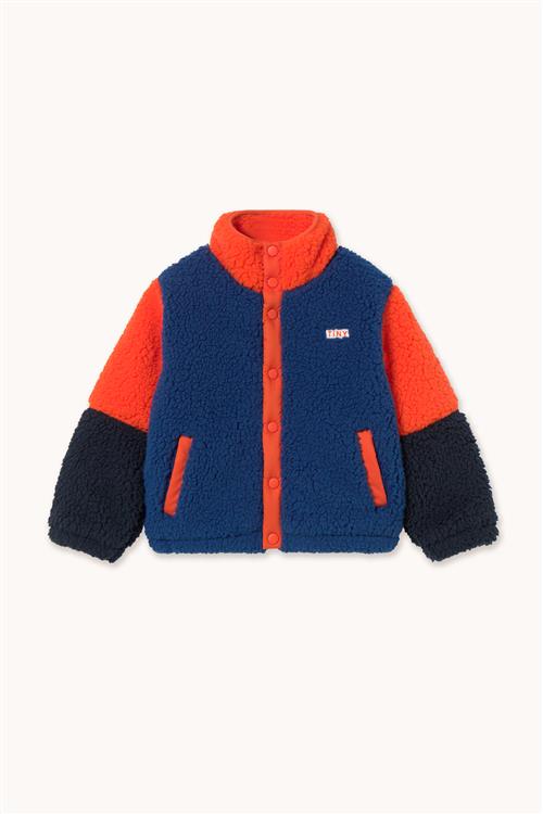 Tinycottons Color Block Polar Sherpa-jakke Dark Blue  Dark Blue-10 Y  Blå  10 år  Unisex