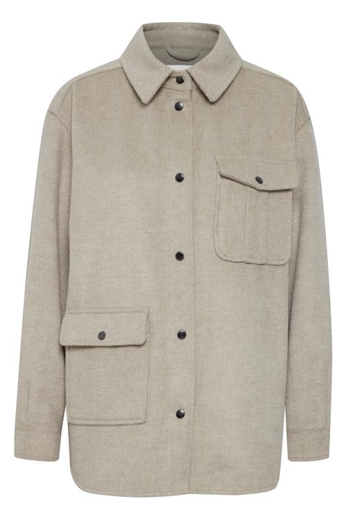 PULZ Jeans Overgangsjakke 'PEYTON'  taupe