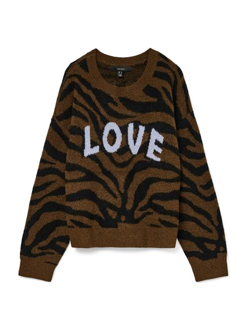 VERO MODA Pullover 'VMNEWKAI'  brun / sort / hvid