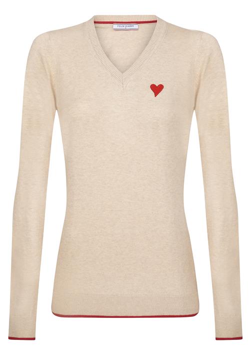 Felix Hardy Pullover  beige / knaldrød