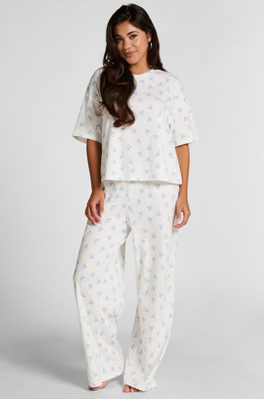 Hunkemöller Pyjama Set Cotton Jersey Long hvid