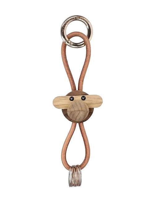 Abe Guld Nøglering Med Naturlæder Teak/Limba Kay Bojesen Brown
