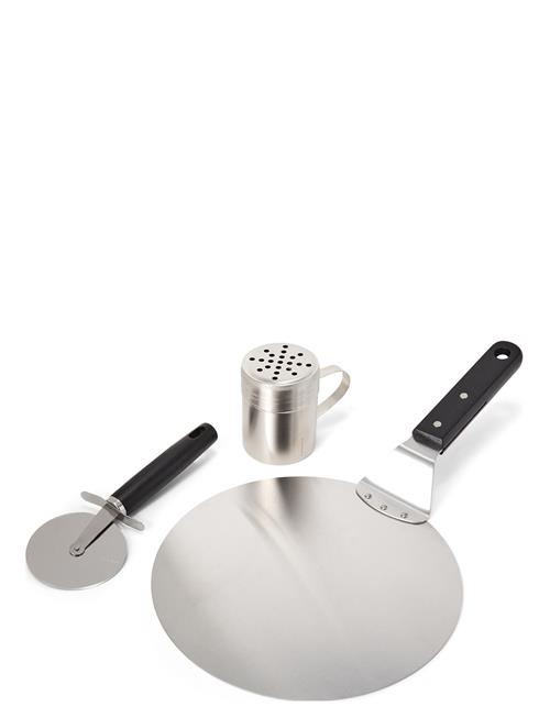 Pizza Set, Stainless Steel, Black Handle Satake Silver