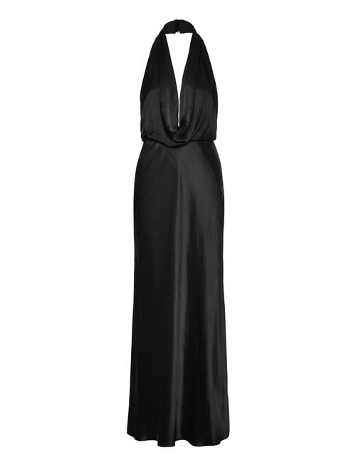 Nola Satin Cowl Maxi Dress Bardot Black