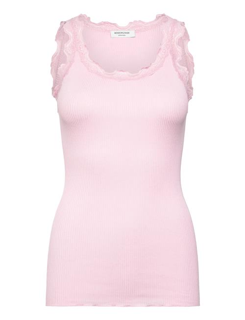 Rwbabette Silk Sl U-Neck Long Lace Rosemunde Pink