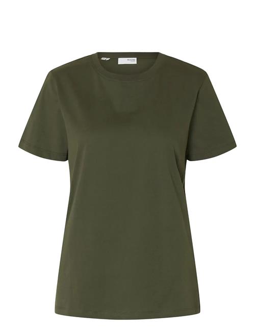Slfmyessential Ss O-Neck Tee Noos Selected Brown