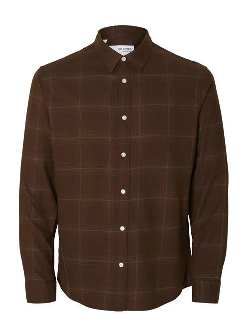 Slhslimowen-Brushed Shirt Ls Noos Selected Brown