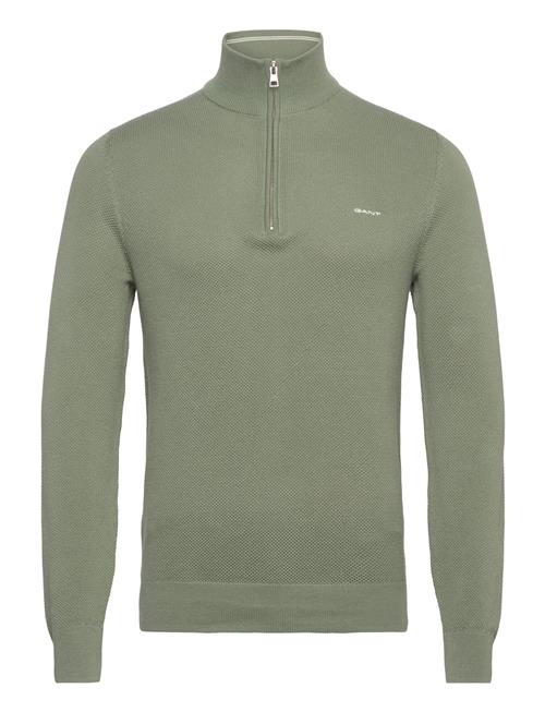 Cotton Pique Halfzip GANT Khaki