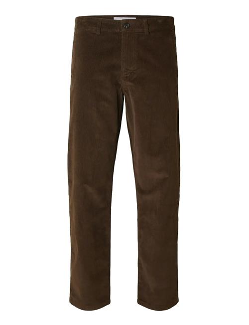 Slh196-Straight Miles Cord Pant W Noos Selected Brown