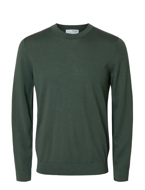 Slhtray Ls Knit Merino Crew Neck Noos Selected Khaki