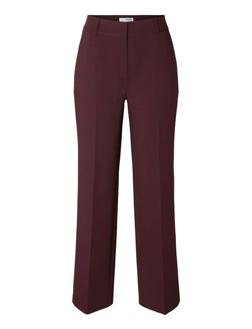 Slfrita Mw Wide Pant Mel Noos Selected Burgundy