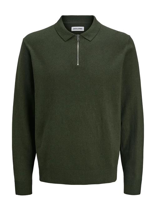 Jack & Jones Jjeemil Knit Polo Half Zip Ls Noos Jack & J S Khaki