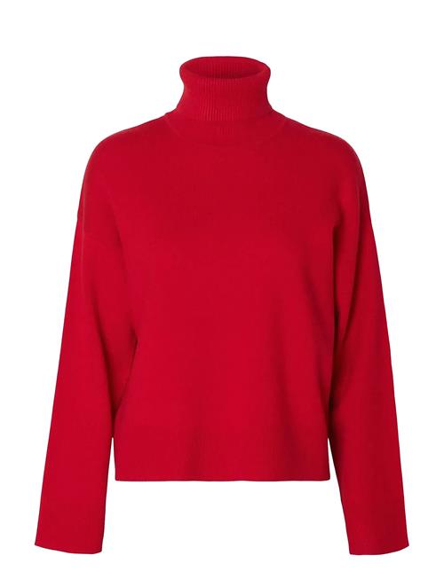 Slfkamma Ls Knit Roll Neck Noos Selected Red