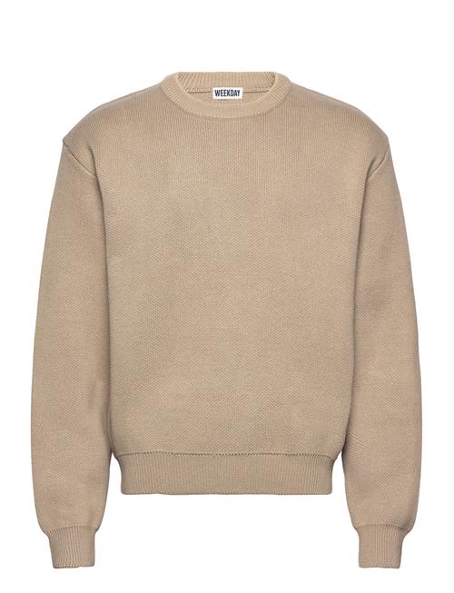 Regular Knitted Cotton Sweater Weekday Beige