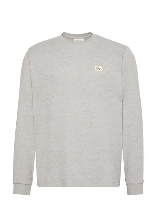 Ls Waffle Badge Crewnk Tee Calvin Klein Jeans Grey
