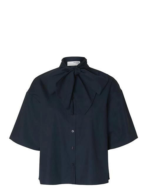 Slfaya-Juno 2/4 Bow Shirt Selected Navy