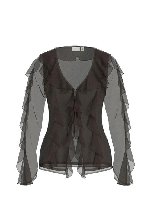 Vifalia L/S Frill Kimono Top/Ka Vila Brown