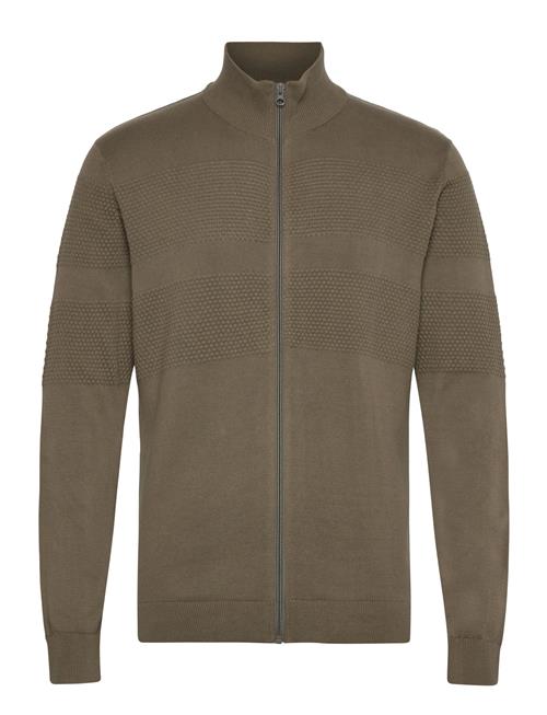 Zip Through Purl Cardigan Lindbergh Green