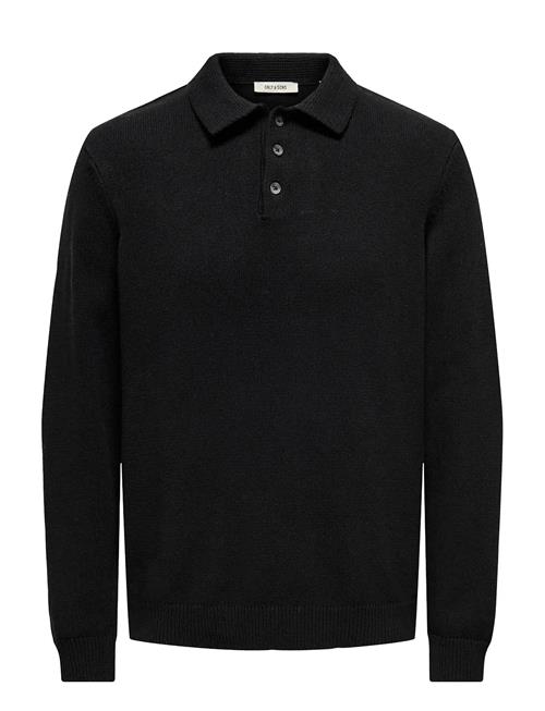 Se Onshope Rlx Ls Polo Knit Life ONLY & SONS Black ved Booztlet
