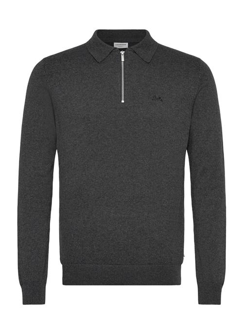 100 Recycle Knit Half Zip Polo Col Lindbergh Grey
