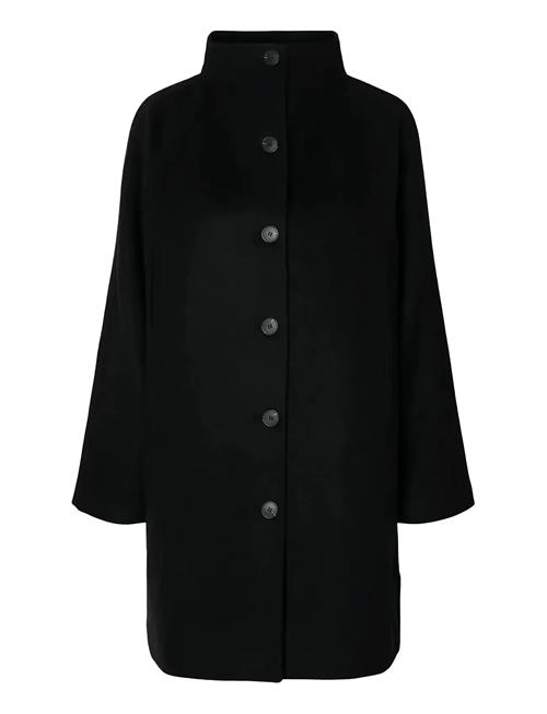 Slfvinni Wool Blend Coat Noos Selected Black