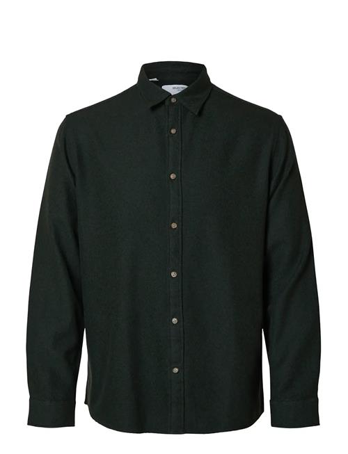 Slhregnoah Brushed Twist Shirt Ls Noos Selected Green